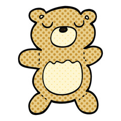 comic book style cartoon teddy bear