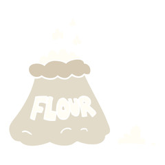 flat color illustration cartoon bag of flour