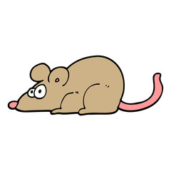 hand drawn doodle style cartoon rat