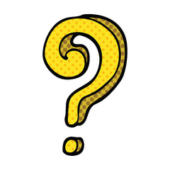 comic book style cartoon question mark