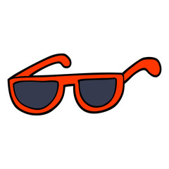 hand drawn doodle style cartoon sunglasses