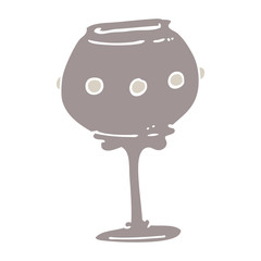 flat color illustration cartoon metal goblet