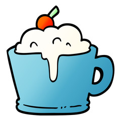 vector gradient illustration cartoon fancy mocha coffee
