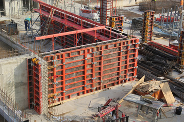 Großbaustelle eines Bürogebäudes