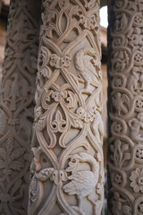 Monreale, Italy - September 11, 2018 : Details of Monreale cathedral cloister