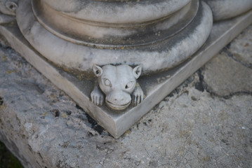 Monreale, Italy - September 11, 2018 : Details of Monreale cathedral cloister