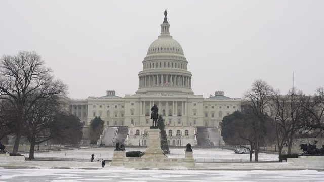 Winter Washington DC: US Capitol at snowy day