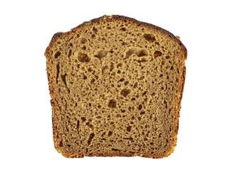 Rye bread slice isolated on white background
