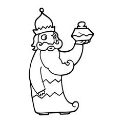 one of the three wise men black and white cartoon