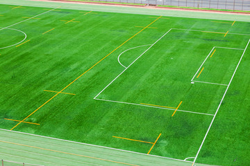 Obraz premium Empty soccer field background photo