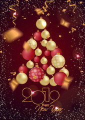 Happy New Year 2019 Card for your design.