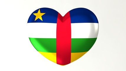 Heart-shaped flag 3D Illustration I love Central African Republic