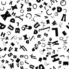 Letters and alphabet ABC. Flat Seamless vector EPS 10 geometric pattern  texture. Multicolor abstract background for print and textile