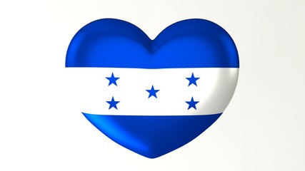Heart-shaped flag 3D Illustration I love Honduras
