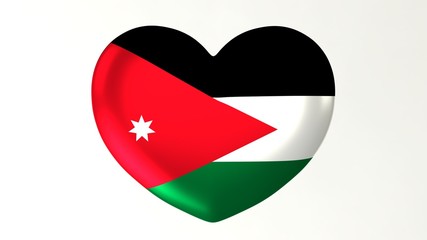 Heart-shaped flag 3D Illustration I love Jordan
