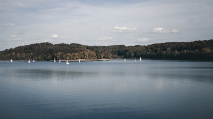 Fototapeta na wymiar panorama of lake in winter