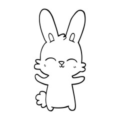 cute black and white cartoon rabbit