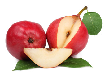 Red pears isolated on white background