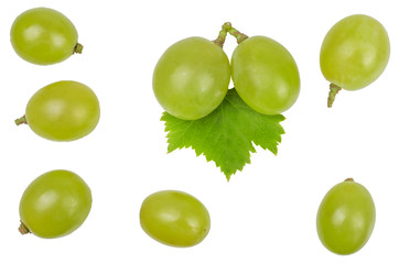Grapes isolated on white, top view