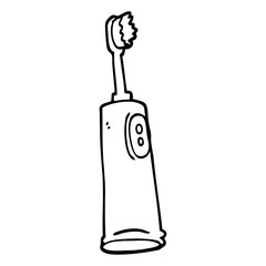 black and white cartoon electric toothbrush