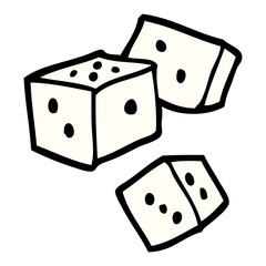 hand drawn doodle style cartoon dice