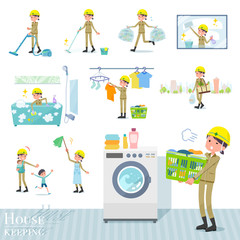 flat type helmet worker women_housekeeping