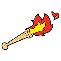 comic book style cartoon sports torch