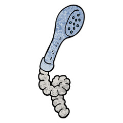 grunge textured illustration cartoon shower head