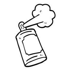 black and white cartoon spray can