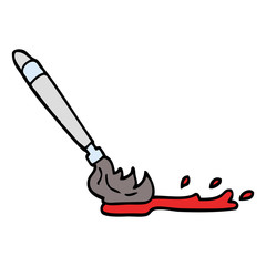 hand drawn doodle style cartoon paint brush