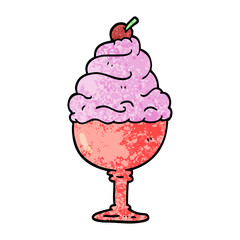 grunge textured illustration cartoon ice cream