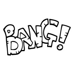 black and white cartoon bang symbol