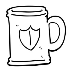 black and white cartoon tankard