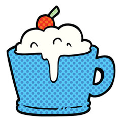 comic book style cartoon fancy mocha coffee