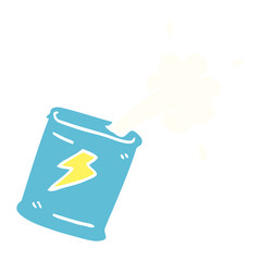 flat color illustration cartoon soda can