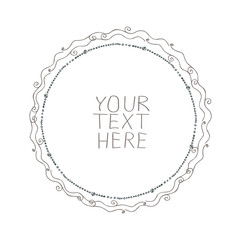 Round Doodled Vector Frame