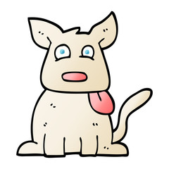 vector gradient illustration cartoon happy dog