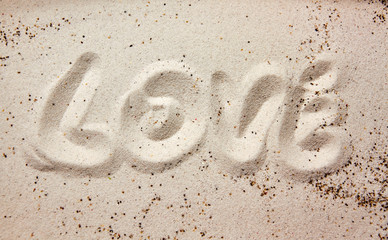Love message in the sand