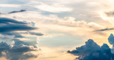 Abstract background, scenery of dramatic sky in evening.