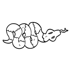 black and white cartoon poisonous snake