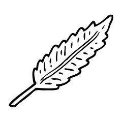 black and white cartoon of a white feather