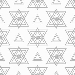 triangle and rose seamless geometric abstract pattern
