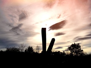 sunset clouds silhouette