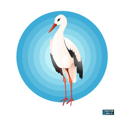 Cartoon stork icon.