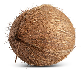 Coconut isolated on white background. Clipping path