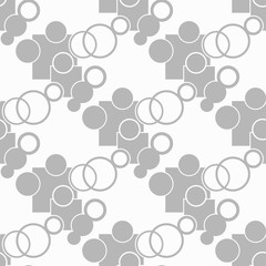 Fototapeta premium Seamless geometric abstract pattern with circles, squere and rings