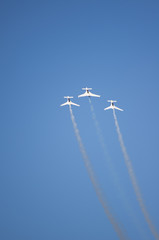 Spectacle aérien avec une patrouille d'avions