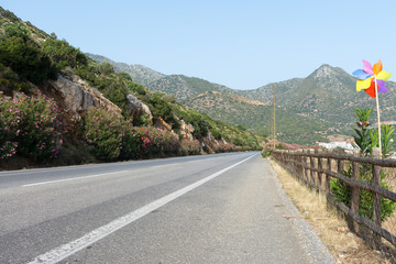 highway along the Northern coast of Crete