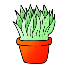 vector gradient illustration cartoon house plant