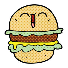 comic book style cartoon burger
